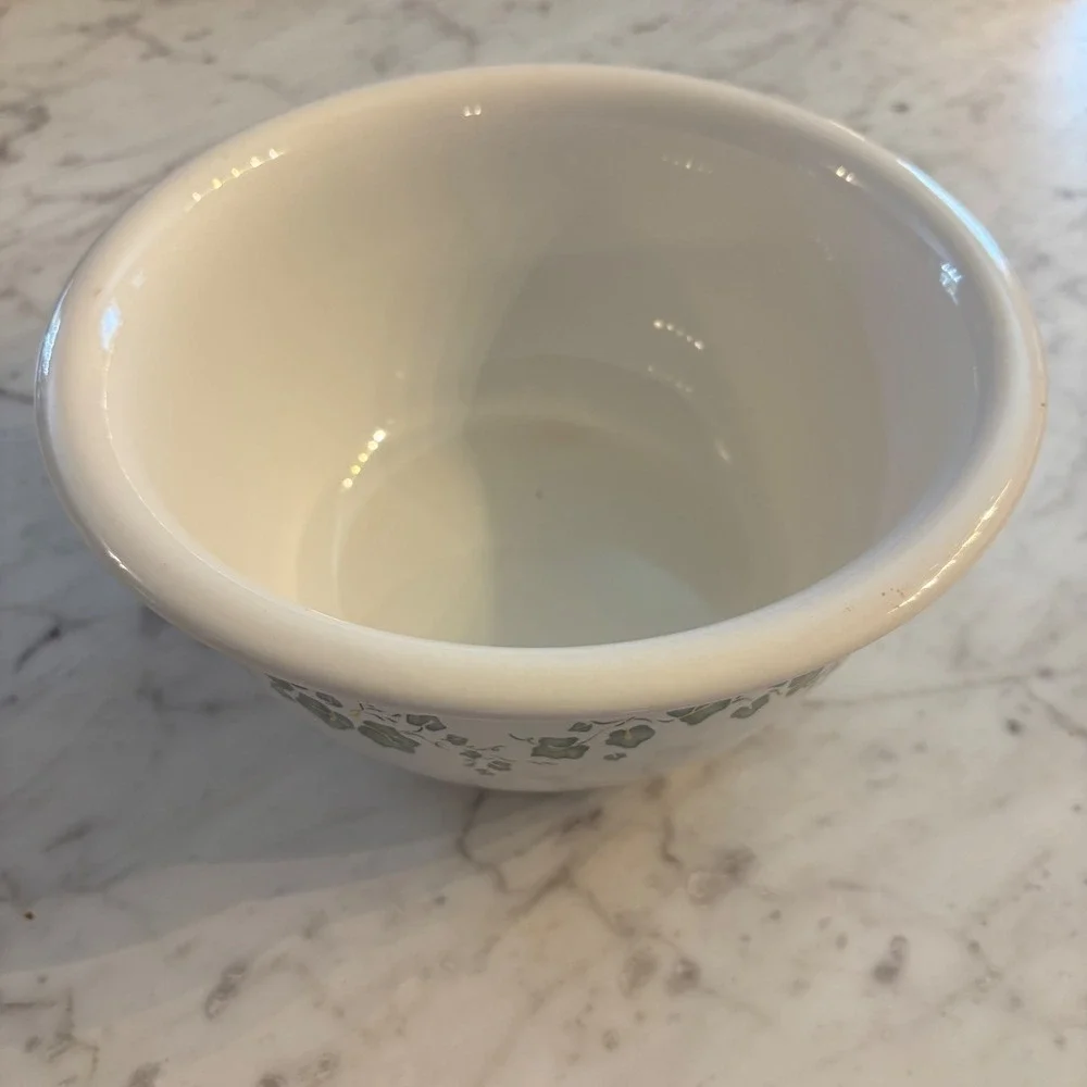 Corelle Coordinates Callaway Ivy Stoneware Mixing Bowl 2 Quart White Green Leaf